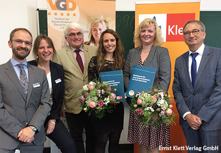Lehrertag_Muenster_2018_neu Lorenz Steinert & Cordula Rodenberg, EKV / Ulrich Bongertmann, VGD / Anna-Katharina Nolte, 2. Platz / Sylvia Steglich, 1. Platz / Dr. Peter J. Droste, VGD