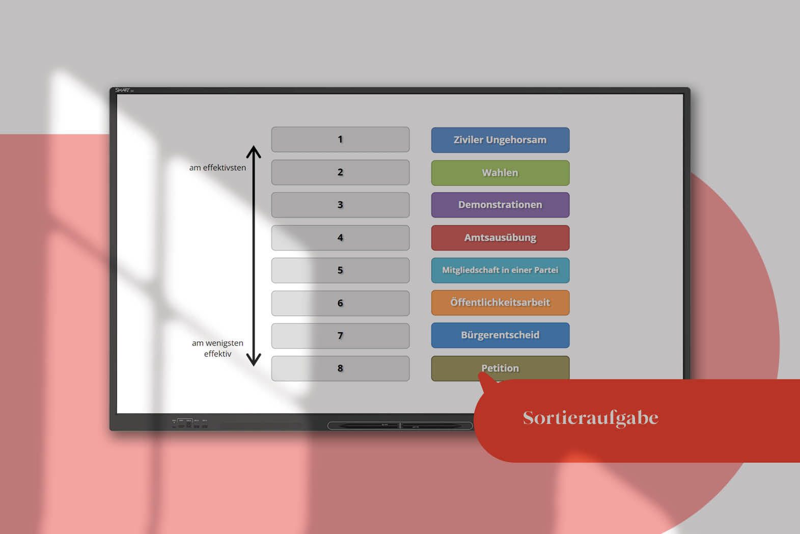 Beispielseite aus einem teachkit: Sortieraufgaben.