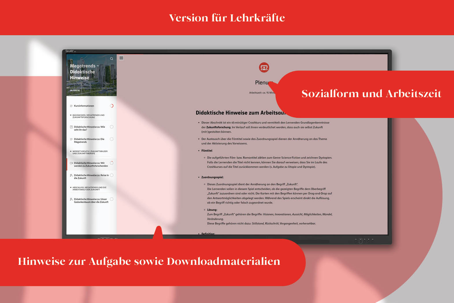 Das neue teachkit ermöglicht digital unterstützten Unterricht zum Thema "Megatrends".